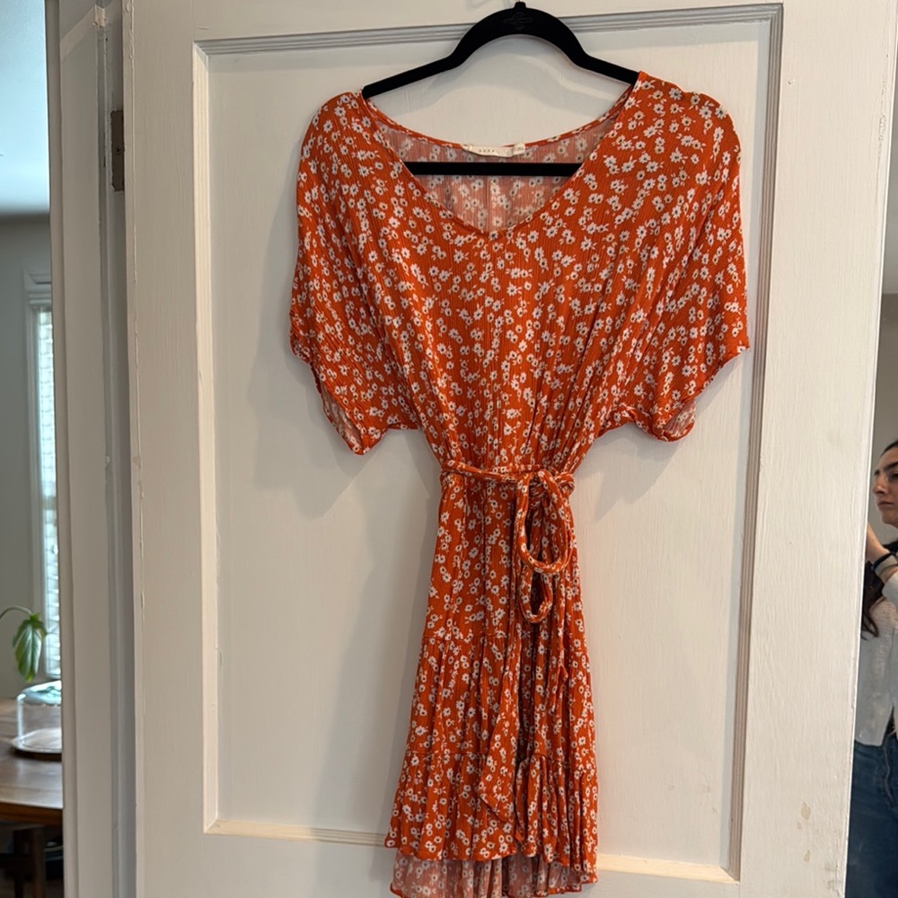 Lush Floral Orange Dress